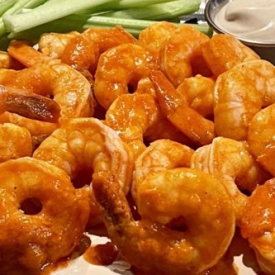 10 Minute Buffalo Shrimp With Blue Cheese