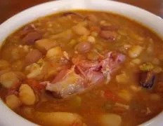 but used about 8oz. of leftover pulled pork from my smoker and I didn't add the ham packet at the end. Turned out great.Excellent soup recipe. I didn't have ham hock