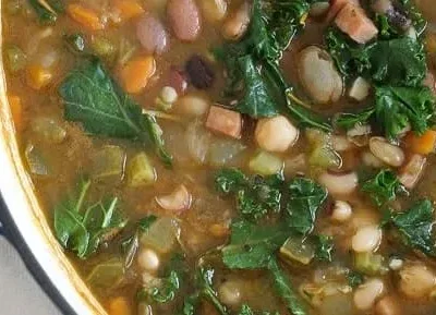 16 Bean Soup With Ham And Kale