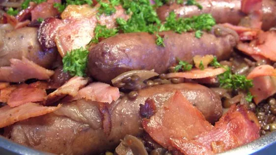 A Grape Pickers Lunch! Sausages And Lentils With