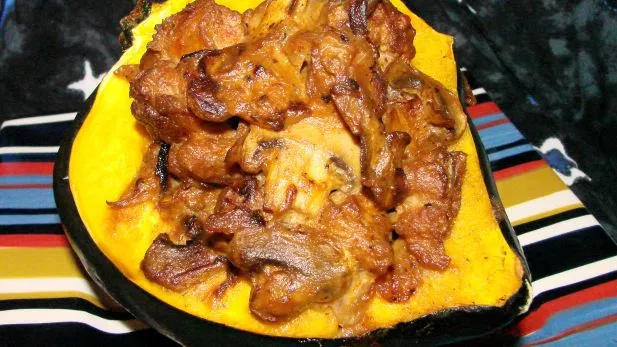 Acorn Squash Stuffed With Sausage And