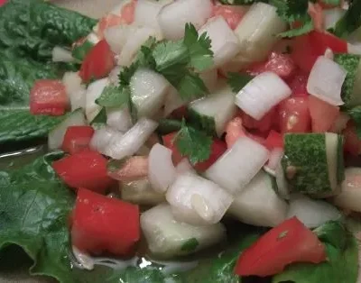 Cannot go wrong with the cilantro! Very similar to the Persian Shirazi salad.Cannot go wrong with the cilantro! Very similar to the Persian Shirazi salad.