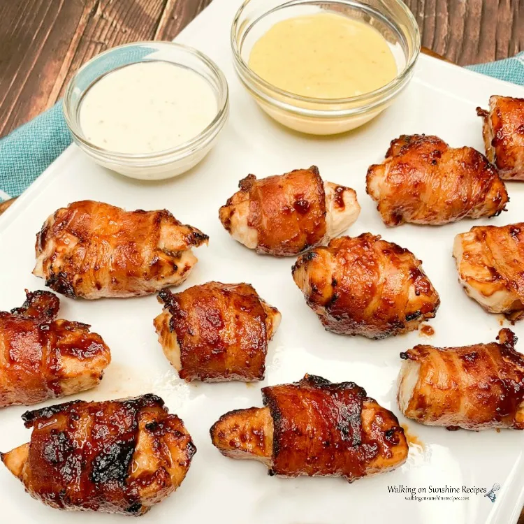 Air Fryer Bacon Wrapped Chicken Bites