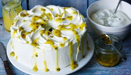 Angel Food Cake With Fresh Fruit And Lime Drizzle