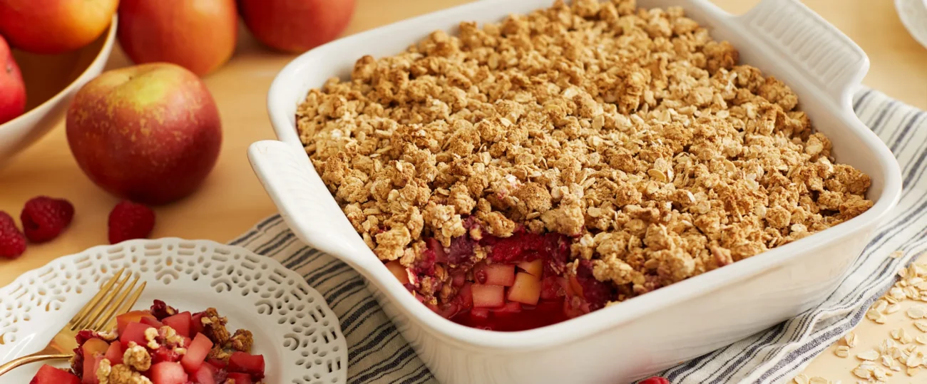 Apple And Raspberry Crumble Crisp