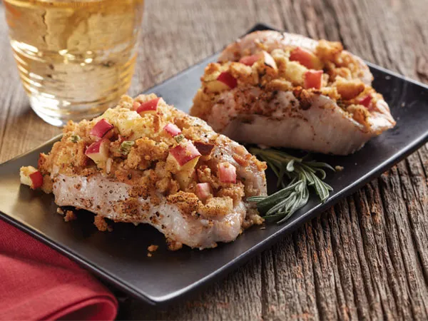 Apple Raisin Stuffed Pork Chops