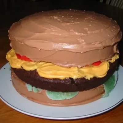 April Fools Day Cheeseburger Cake