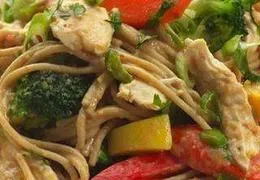 Asian Chicken And Snow Pea Noodle Bowl