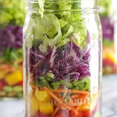 Asian Chopped Salad With Sesame Soy Vinaigrette In A Jar