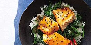 Asian Salmon Bowl With Lime Drizzle