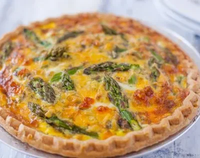 Asparagus Cheddar Quiche