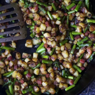 Asparagus-Pancetta Potato Hash