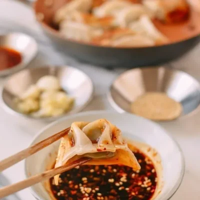 Authentic Steamed Chinese Dumplings with Homemade Dipping Sauce