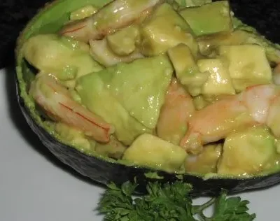 Avocado And Prawns In Wasabi