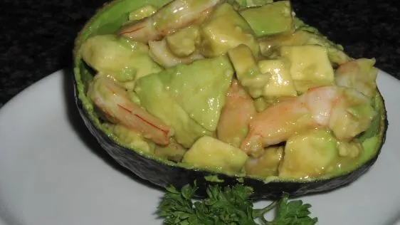 Avocado And Prawns In Wasabi