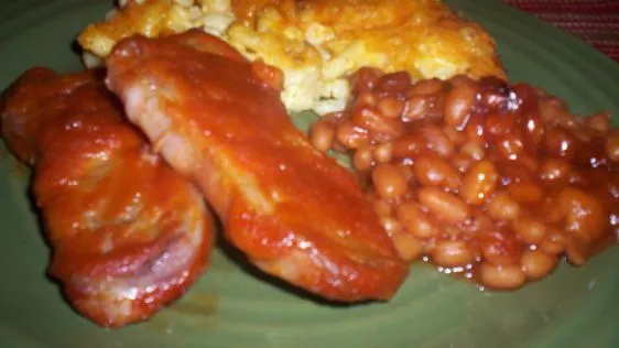Awesome Bbq Pork Chops And Beans