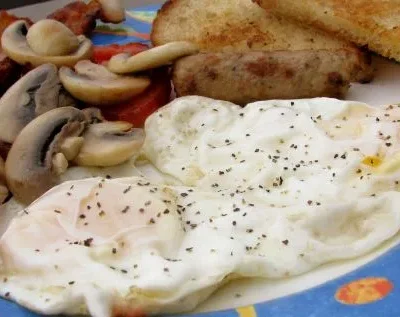 Bacon And Eggs With Tomatoes And Mushrooms