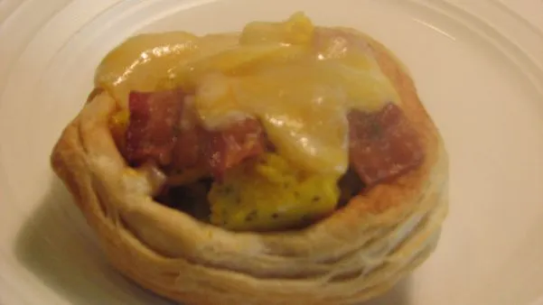 Bacon, Egg And Cheese Biscuit Bowls