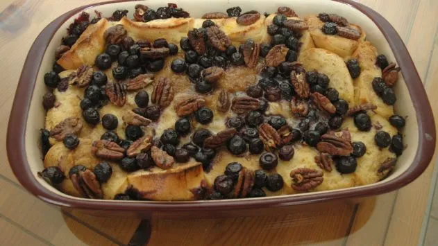 Baked Blueberry- Pecan French Toast With