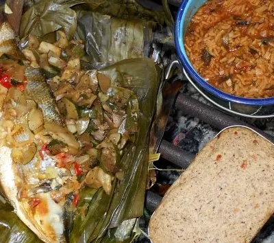 Baked Fish Wrapped In Banana Leaves