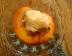 Baked Peaches With Pistachio Nuts