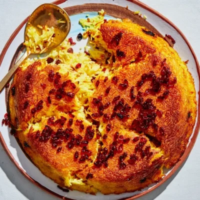 Baked Saffron Rice Pudding