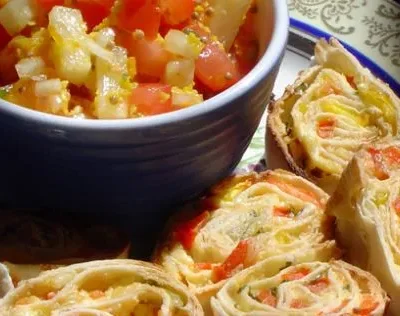 Baked Tortilla Wheels With Pineapple Salsa