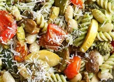 Balsamic Roasted Veggie And White Bean Pasta