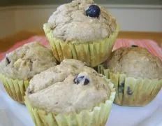 Banana Blueberry Wheat Muffins