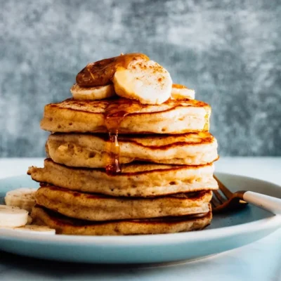 Banana Flax Pancakes With Blueberry Sauce