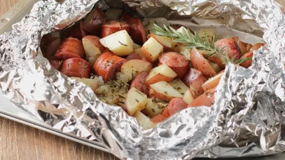 Barbecue Grilled Kielbasa Dinner Packets