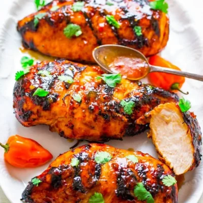 Barbecued Chicken Breasts With Spicy Peach