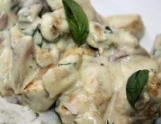 Basil Chicken In Coconut Curry Sauce