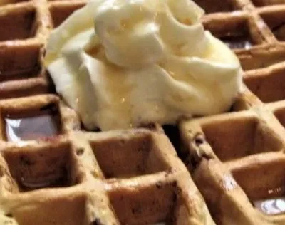 Belgium Raspberry Waffles With