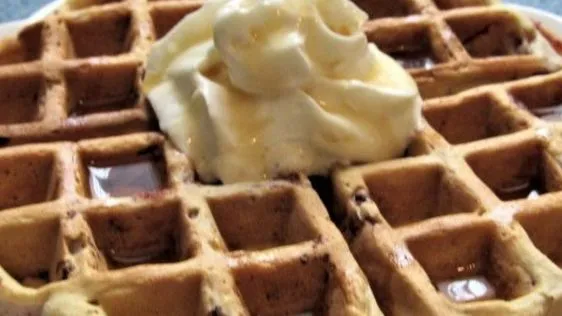 Belgium Raspberry Waffles With
