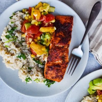 Blackened Salmon With Mango Salsa