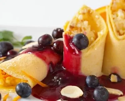 Blueberry Almond Crepes
