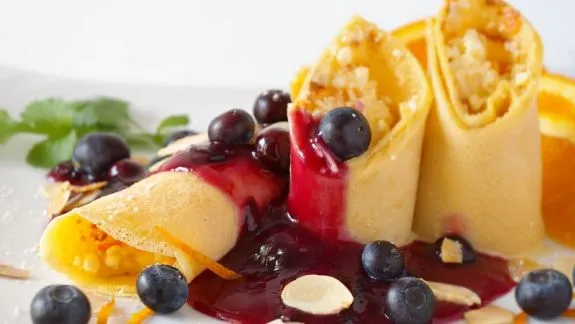 Blueberry Almond Crepes