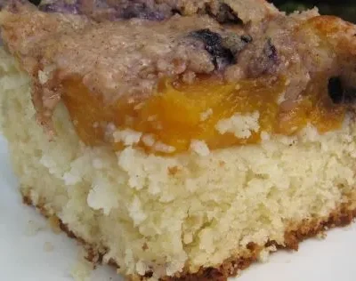 Blueberry Peach Coffee Cake