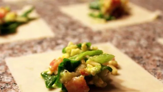 Breakfast Potstickers With Avocado And