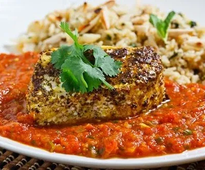 Broiled Halibut With Garam Masala And Mint