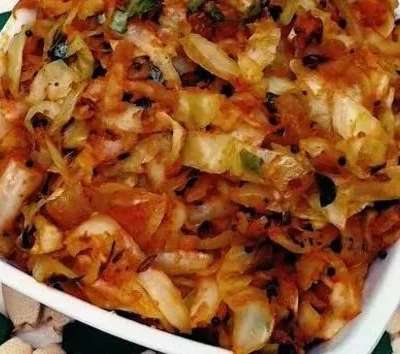 Cabbage With Roasted Besan Flour