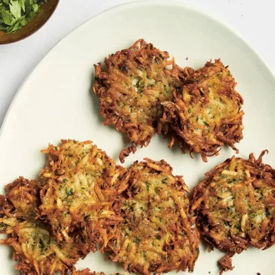 Calico Potato Latkes With Applesauce