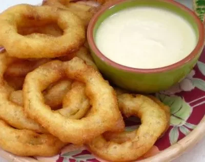 Caribbean Lime Onion Rings With Spicy Dipping