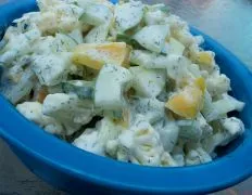 Cauliflower And Cucumber Salad With Sour Cream