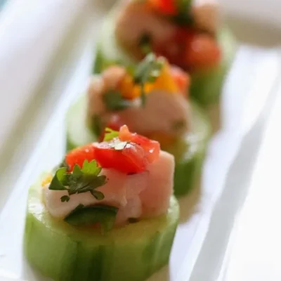 Ceviche Cucumber Cups