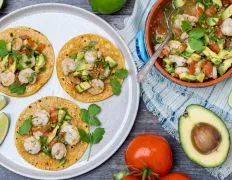 Ceviche Style Shrimp And Avocado Tacos