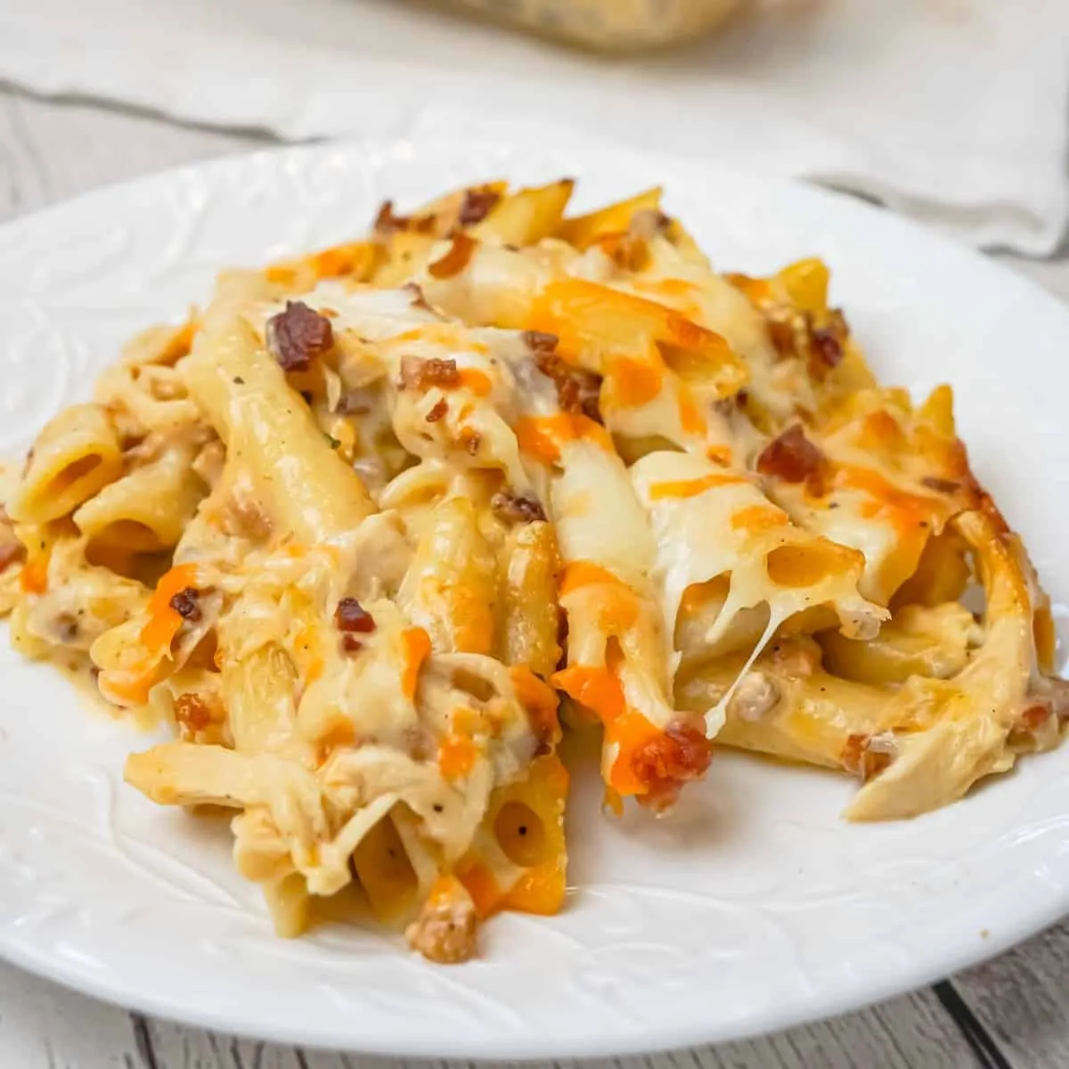 Cheddar Bacon Ranch Chicken Pasta