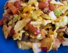 Taco salad is always a sure thing.  This one is nice because the kidney beans add a little extra "meatiness."  This is great for a picnic or gathering.  I usually wouldn't choose catalina dressing for taco salad