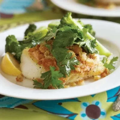 Cheesy Crust Roasted Haddock